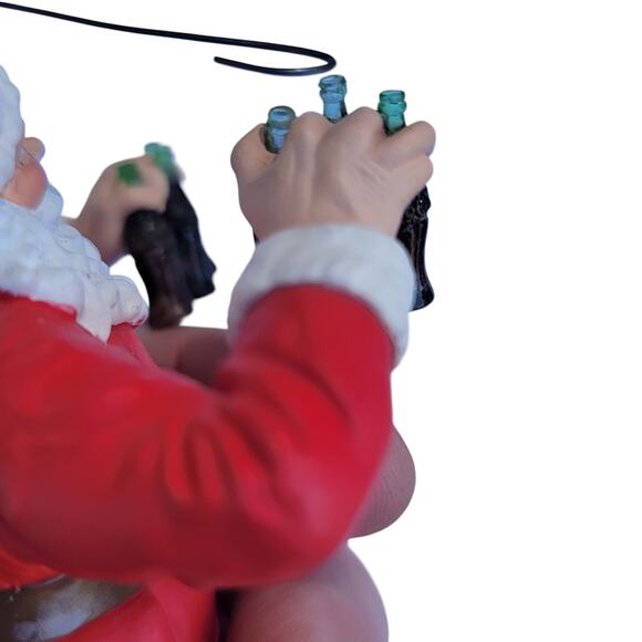 Vintage Coca-Cola Santa Ornament with Six-Pack Bottles 1990s Resin - Picture 8 of 10